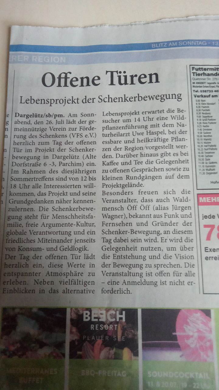Zeitungs-Artikel üb SB-Treff - bes Tag d off Tür 26-7-2025.jpg